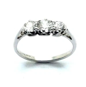 Anillo Trilogy De Oro Blanco De 18 Quilates Con Diamantes De Corte Rosa J 1/2 - Imagen 1 de 9