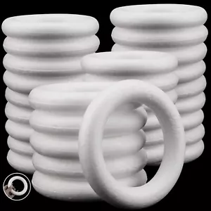 30 Pack 4.7 Inch Craft Foam Wreath White Polystyrene Rings for DIY & Decor - Picture 1 of 7