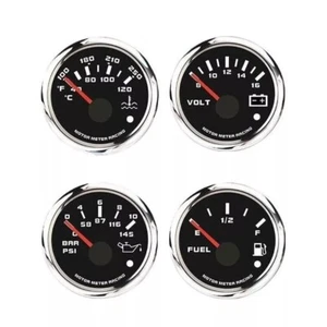 Juego de 4 calibres W PRO 52 mm voltios temperatura combustible aceite PSI blanco LED para coche barco camión - Nuevo en caja - Imagen 1 de 8
