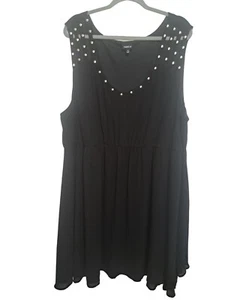 Torrid Women's Plus Size 4 Sleeveless Studded Black Chiffon Dress - Picture 1 of 6