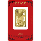 PAMP Suisse 1 oz Gold Bar - 2016 Lunar Year Of The Monkey