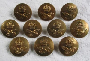 Set 10x RAF:"ROYAL AIR FORCE AIRMAN'S BRASS BUTTONS"(23mm, WW2, Buttons Limited) - Picture 1 of 4