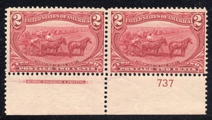 U.S. #286 2c Trans-Mississippi Plate Number Imprint Pair MNH - Picture 1 of 2