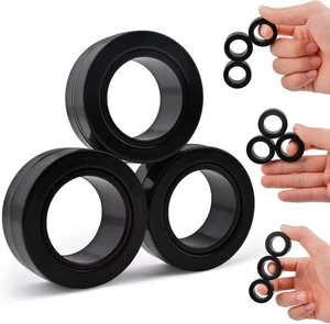 Cevioce 3 Stück Magnet Ring Fidget Spielzeug Set Stressabbau Spinner für Kinder - Bild 1 von 6