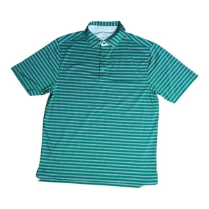 Herren Bobby Jones grün gestreiftes Golfhemd, Large - Bild 1 von 5