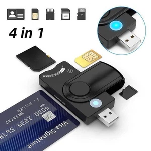 USB Chipkartenleser SIM Kartenleser Personalausweis Lesegerät Smart Card Reader - Bild 1 von 9
