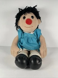 Grande Comodo Divano Molly Bambola Peluche Morbido Giocattolo 17" Blu Vestito Vintage Filato Capelli - Foto 1 di 12