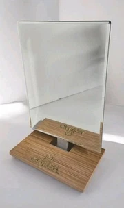 Omega watch dealership mirror lightwood & bevelled edges 29.5cm x 21cm - Picture 1 of 5
