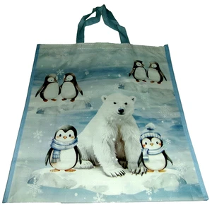 CHRISTMAS~Reusable Tote Bag ~ 19" X 17" X 7" ~ POLAR BEAR AND FRIENDS - Picture 1 of 1