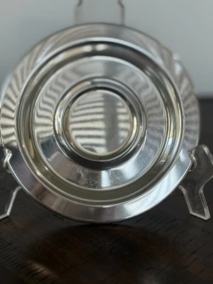 "Plato de mantequilla de pan redondo plateado vintage WM A Rogers 6""" Foto 1 de 4