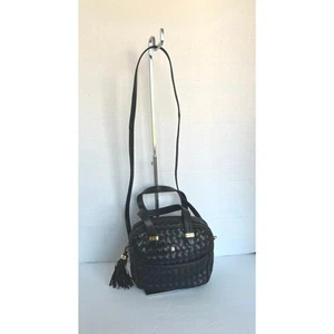 VTG Bally Dark Brown Mini Leather Woven Intrecciato Style Crossbody Hand Bag - Picture 1 of 13