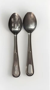 (2) Cucharas para servir Corea de acero inoxidable ranuradas de 11"" - Imagen 1 de 5