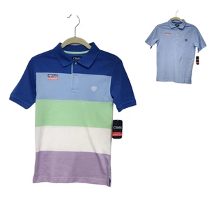 Charp Jungen Größe 10-12 Poloshirt Menge 2 Mehrfarbig Blau Neu mit Etikett - Bild 1 von 13