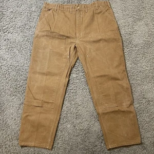 Vintage Carhartt B01 BRN 46x32 Dungaree Fit Double Knee Pants Faded Worn Made In USA - Bild 1 von 8