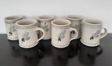6x Victor Greenaway Broomhill Pottery Mugs, Blue Grey, Australian 1970s/ 80s 