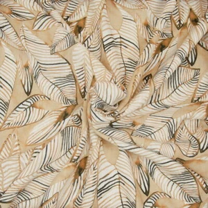 0,5m Simone, Viskose - Leinen Webware, Blätter, Hilco, K 8349/15 (27,90 EUR/m) - Bild 1 von 2