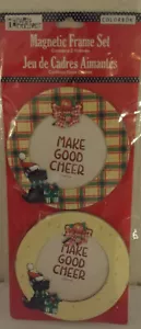 MARY ENGELBREIT Magnetic Frame Set Holiday Scottish Terrier MAKE GOOD CHEER NEW - Picture 1 of 3