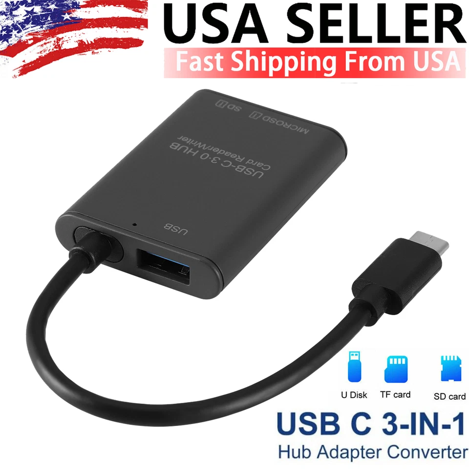 2pcs USB 3.0 2 in 1 Highspeed Memory Card Reader Adapter for Micro SD TF T-flash