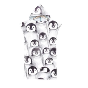 Sea Turtle Dolphin Whale Penguin Hooded Poncho Towel Swim Beach Changing Robe - Picture 1 of 36
