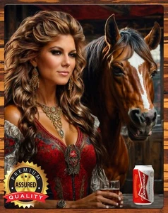 Budweiser - Clydesdales - Hermoso anuncio - Restaurado - Raro - Letrero de metal 11 x 14 - Imagen 1 de 4