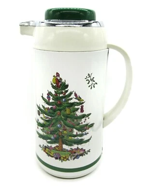 Spode Christmas Tree Thermal Coffee Carafe Pump 1 Liter Holiday Beverage Server - Image 1 of 4