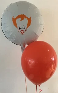 Pennywise IT Palloncino Foil & Palloncino Elio Rosso Decorazione Halloween Clown - Foto 1 di 3