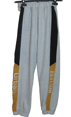 EDIÇÃO BÁSICA-Pequena-Feminina/Menina Listra Cinza-Cintura Elástica-Puxar Calça de Moletom - Imagem 1 de 4