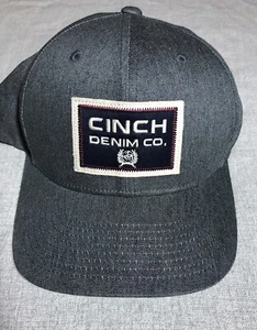 Cinch Hat Fitted Size S-M FlexFit Gray With Patch Logo Baseball Cap - Picture 1 of 5