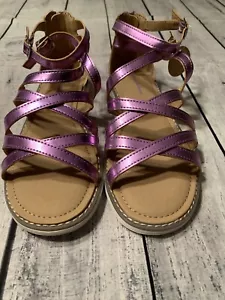 Hanna Andersson Vera 2 Purple Gladiator Sandals Girls Size 5Y New In Box - Picture 1 of 12