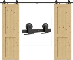 CCJH 4FT-20FT Kit ferramenta porta scorrevole fienile resistente per porta singola/doppia - Foto 1 di 20