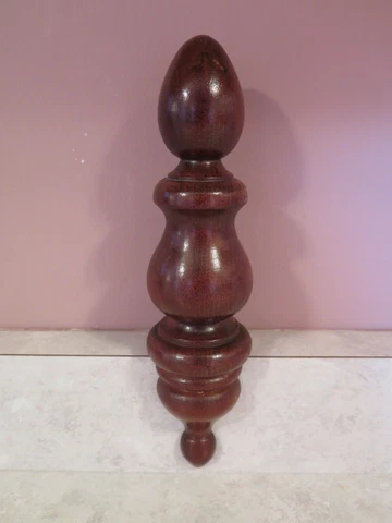Wooden Finial Turning Armoire Dresser Clock Furniture Notched 8-1/2" Tall Cover