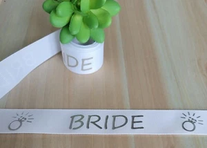 1 Zoll (1 Yard) Braut Ripsband Diamantring Brautgeschenk Hochzeit Junggesellinnenabschied - Bild 1 von 3
