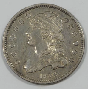 1834 gedeckelte Büste Viertel vz Silber 25c - Bild 1 von 4