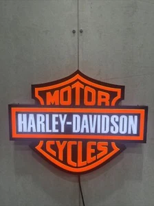 HARLEY DAVIDSON Sign Light Box Garage, Bar & Man Cave 5m Cord Motor Cycles - Picture 1 of 5
