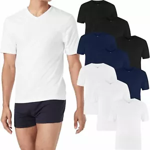 M&S 3 Pack 100% Cotton V Neck Vest T Shirt Plain Marks & Spencer Top Gym XS-4XL - Picture 1 of 5