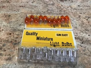 LOT 2 (10-Pk) Sun East 194 Quality Miniature Light Bulbs 12V2CP -1 Clear 1 Amber - Picture 1 of 4