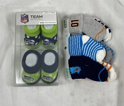 NFL 球队 Apparel Seattle 海鹰 婴儿袜 3-6 个月 + 额外袜子 — 第 1/4 张图片