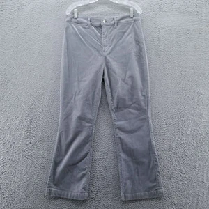 LOFT Womens Kick Crop Velvet Trouser Pants 12 Gray High Rise Stretch NEW - Picture 1 of 16
