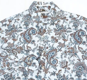 Camisa informal con botones floral de cachemira Stenstroms para hombre L - Imagen 1 de 7
