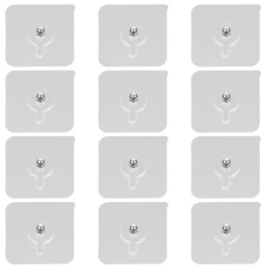 12 PCS No Trace Screw Sticker Wall Picture Hanger Entryway Hooks - Picture 1 of 12