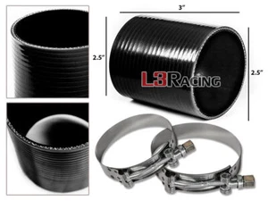BLACK 2.5" 63mm 3-ply Silicone Coupler Hose Turbo Intake Intercooler For GMC - Picture 1 of 1