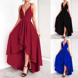 Women Strappy Dress Wedding Bridesmaid Dress Evening Party Cocktail Prom Ball - Picture 1 of 14