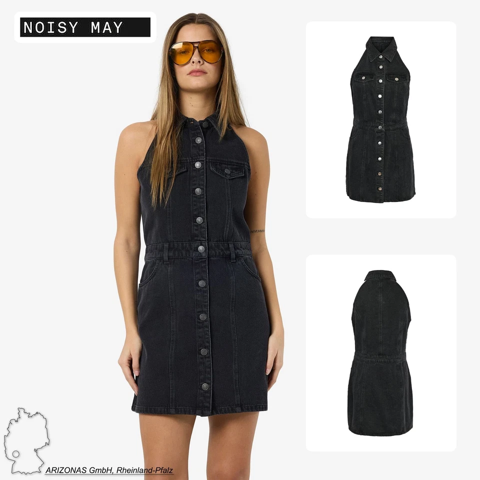 Abito di jeans da donna NOISY MAY con colletto e bottoni, senza maniche, aderent - Immagine 1 di 1