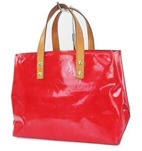 Auth LOUIS VUITTON Reade PM Vernis Red Leather Tote Hand Bag Purse #41394