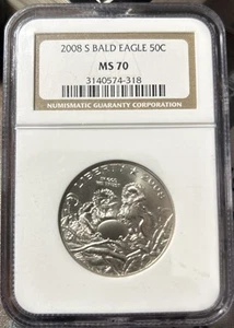 2008-S 50C Bald Eagle Commemorative Half Dollar ~ NGC MS 70 - Picture 1 of 2