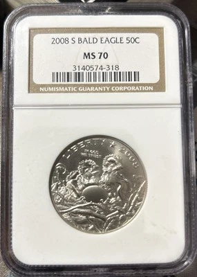2008-S 50C Bald Eagle Commemorative Half Dollar ~ NGC MS 70 - Image 1 of 2