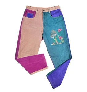 Vtg 90s 2gether 2 Strong Color Block Jeans 31x27 Morehouse Freaknik Malcom X - Picture 1 of 11