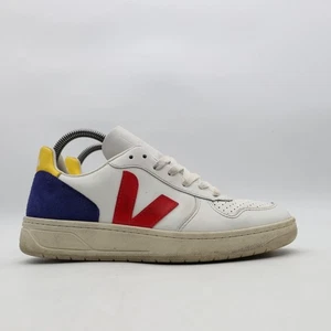Veja V-10 Women's Size 8 Leather White Multicolor Low Top Athletic Sneakers - Picture 1 of 10