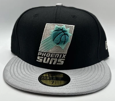 New Era Phoenix Suns Hardwood Classics 59FIFTY Fitted Hat Sz 7 1/4 Ice Blue - Image 1 of 4