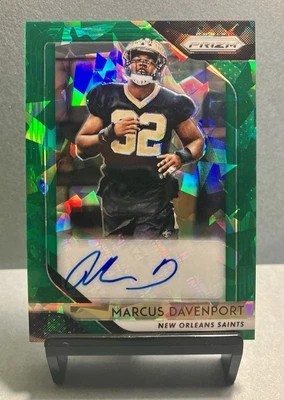 2018 MARCUS DAVENPORT Prizm Green Crystals Autograph RC 53/75 Card# RA-MD - Image 1 of 2